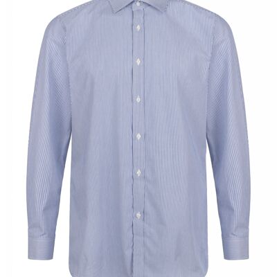 Camisa de corte regular con corte formal - Rayas azul oscuro