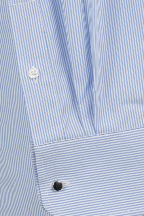 Formal Straight Point Slim Fit Shirt - Light Blue Striped