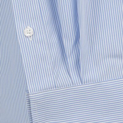Camicia formale slim fit a punta dritta - Azzurro a righe
