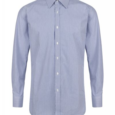 Formal Straight Point Slim Fit Shirt - Dark Blue Striped