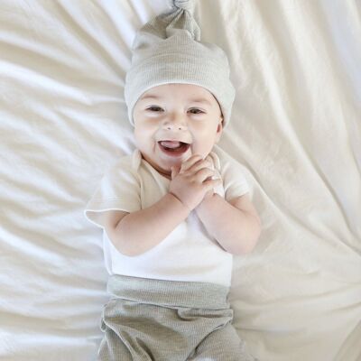 Light grey rib collection - 6-9 months - Hat