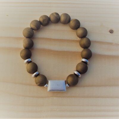 Gemstone bracelet made from Druze agate