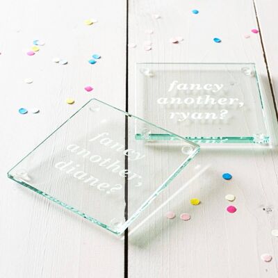 Fancy Another?' Personalised Glass Coaster