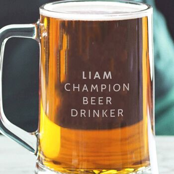 Chope personnalisée 'Champion Beer Drinker' 2