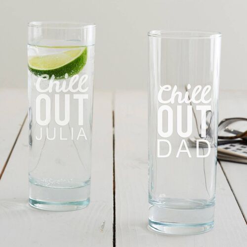 Personalised 'Chill Out' Hi Ball Glass