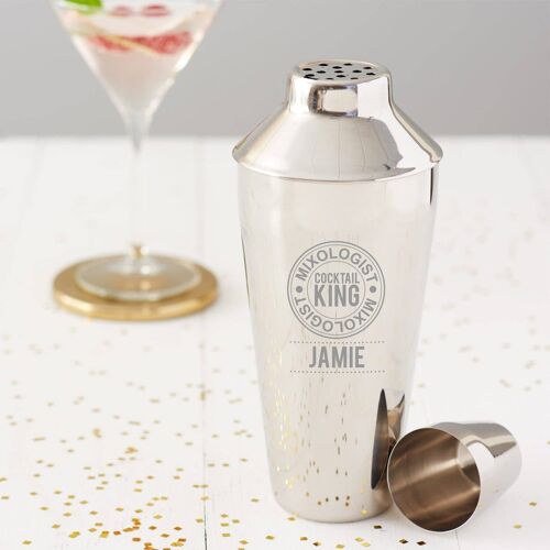 Personalised 'Cocktail King' Motif Shaker