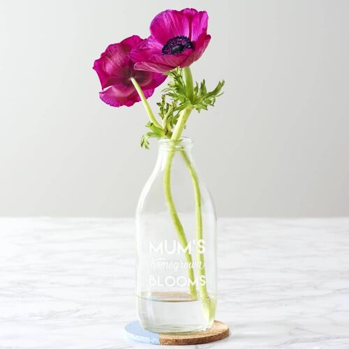 Personalised 'Homegrown Blooms' Milk Bottle Vase