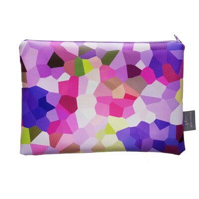 Lilac faux leather pouch