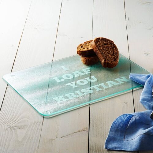 Personalised 'I Loaf You' Bread Board