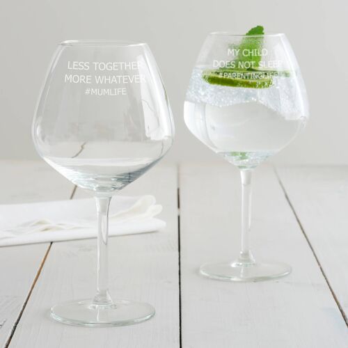 Personalised 'Less Together More Whatever' Goblet Glass
