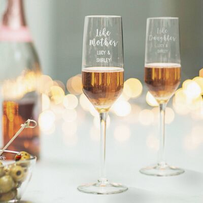 Personalised 'Like Mother, Like Daughter' Champagne Flute
