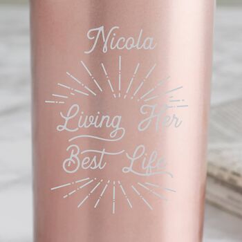 Tasse de voyage personnalisée 'Living Her Best Life' 2