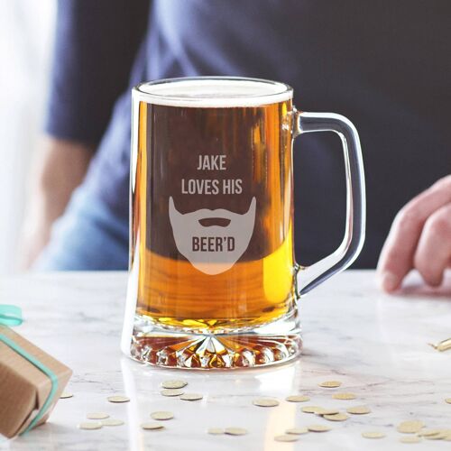 Personalised 'Loves His Beer'd' Tankard