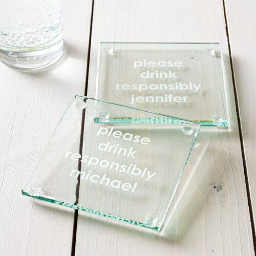 Personalised 'Please Drink Responsibly' Coaster