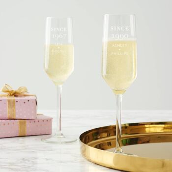 Flûte à champagne personnalisée 'Depuis' l'anniversaire 3