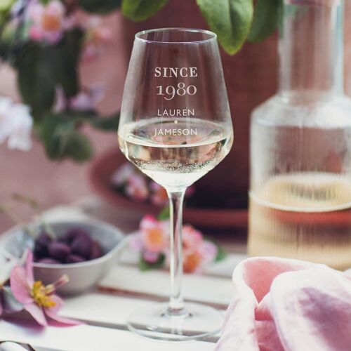 Personalised 'Since' Birthday Wine Glass