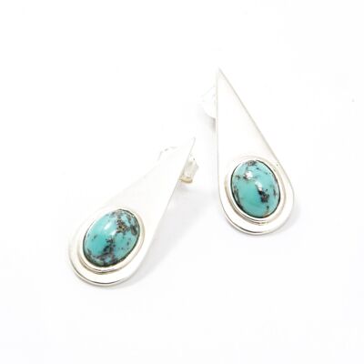 Boucles d'oreilles gouttes turquoise