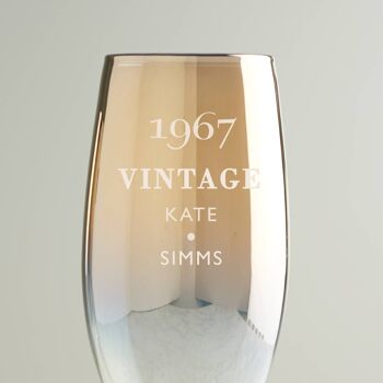Flûte à Champagne Métallique Anniversaire 'Vintage' Personnalisée 2