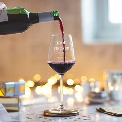 Personalised 'Vintage' Birthday Wine Glass