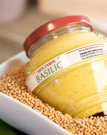 Moutarde au Basilic 100% graines françaises sans additifs 200g 2