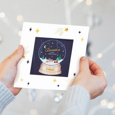 Personalised Baby’s First Christmas Photo Reveal Card