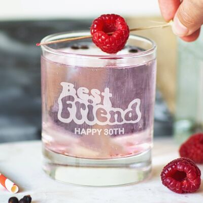 Personalised Best Friend Birthday Glass