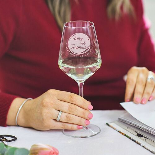 Personalised Best Friends Wine Glass