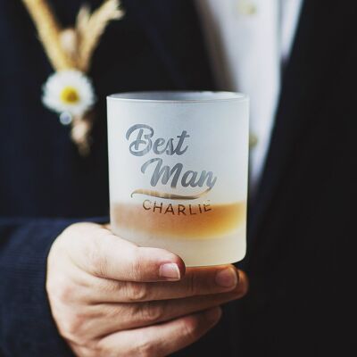 Personalised Best Man Frosted Whisky