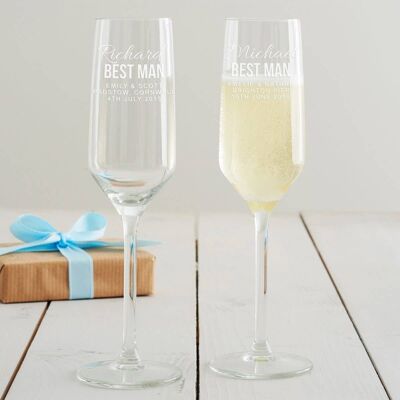 Personalised Best Man Wedding Glass