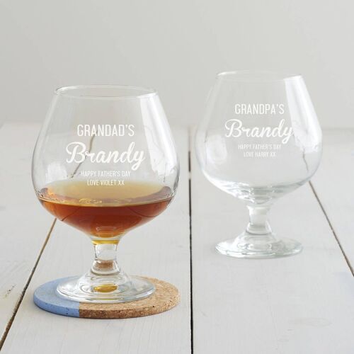 Personalised Brandy Glass For Grandad