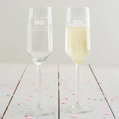 Personalised Bride Wedding Glass