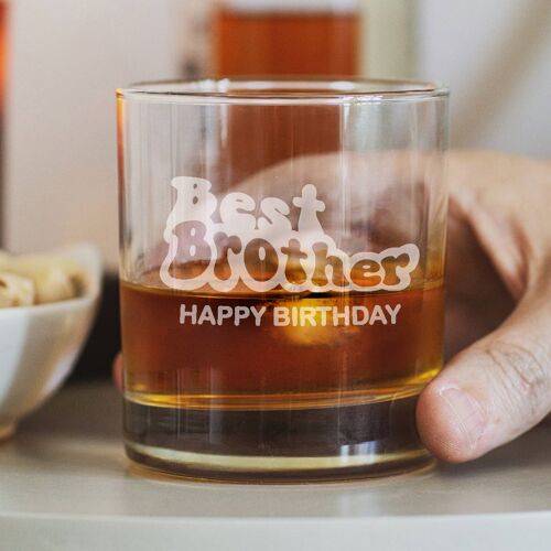 Personalised Brother Birthday Glass