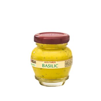 Moutarde au Basilic 100% graines françaises sans additifs 55g 1