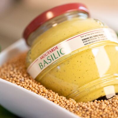 Moutarde au Basilic 100% graines françaises sans additifs 55g
