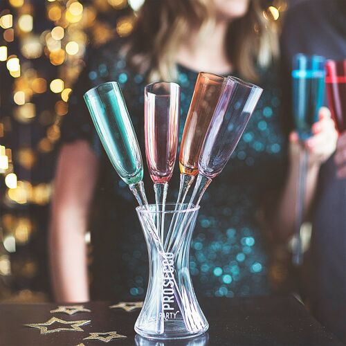 Personalised Coloured Champagne Flute Set