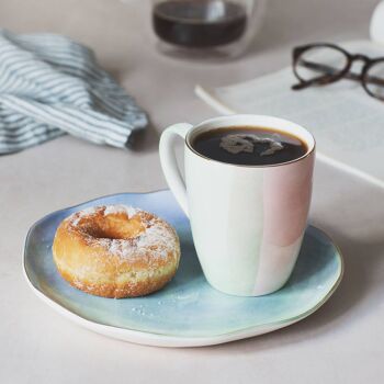 Ensemble mug et assiette colorés personnalisés 3