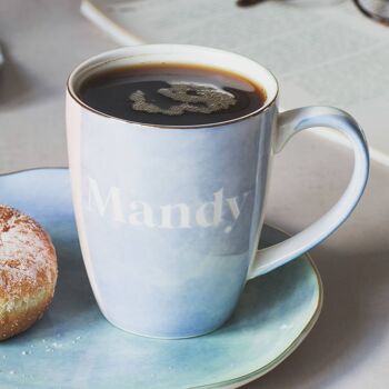 Ensemble mug et assiette colorés personnalisés 2