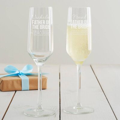 Personalised Father Of The Groom Wedding Glass
