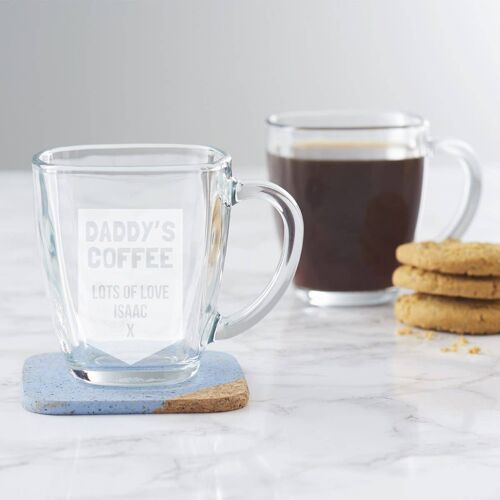 Personalised Glass Mug For Dad