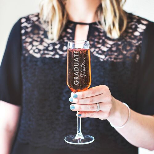 Personalised Graduation Champagne Flute