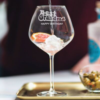 Personalised Grandma Birthday Glass