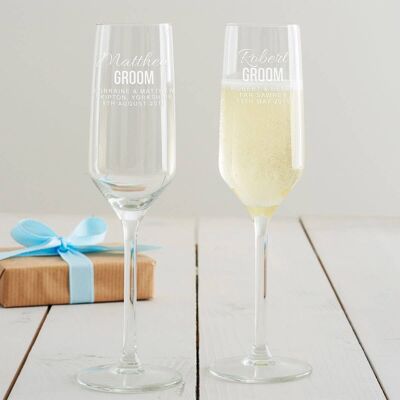 Personalised Groom Wedding Glass