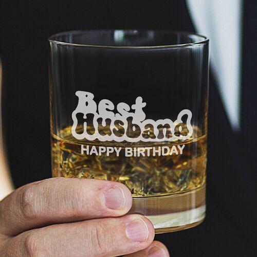 Personalised Husband Birthday Glass