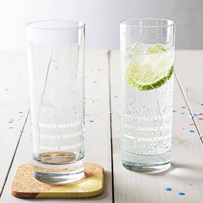 Personalised Measures Hi Ball Glass