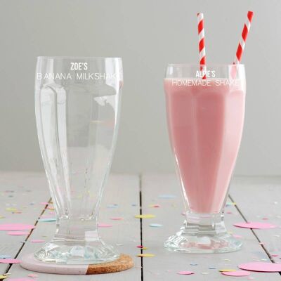 Personalised Milkshake Glass