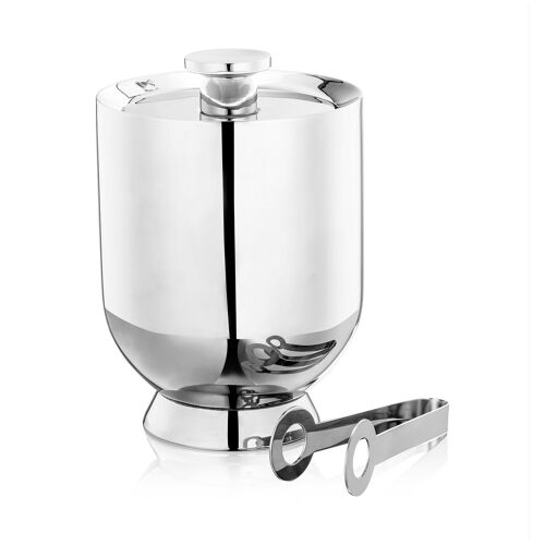 Trombone Ice Bucket and Tongs - Stainless Steel