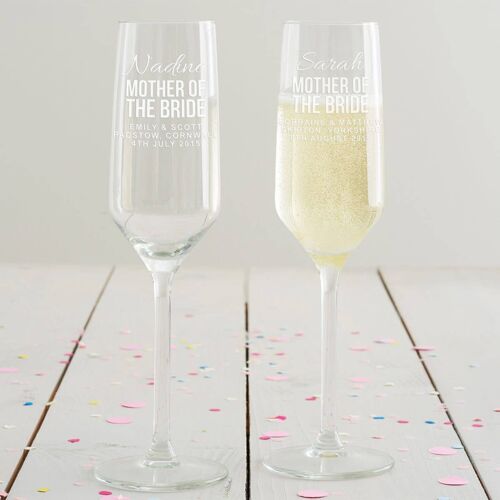 Personalised Tulip Champagne Flute Set For Couples By Becky Broome