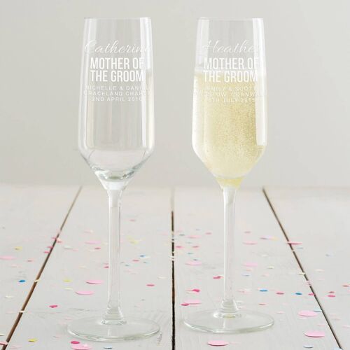 Personalised Mother Of The Groom Wedding Glass