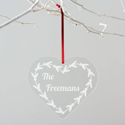 Personalised Name Heart Christmas Decoration