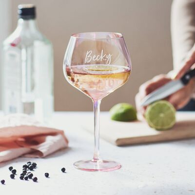 Personalised Name Pink Gin Glass